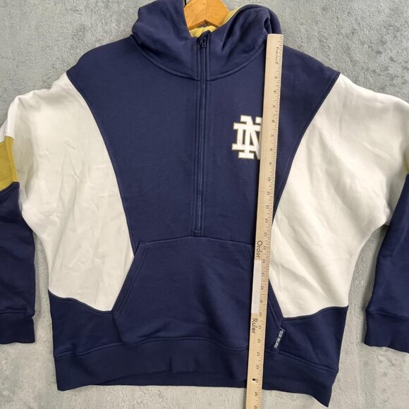 Notre Dame Fighting Irish Hoodie Mens Large Blue White Gold Under Armour Iconic - Picture 7 of 15